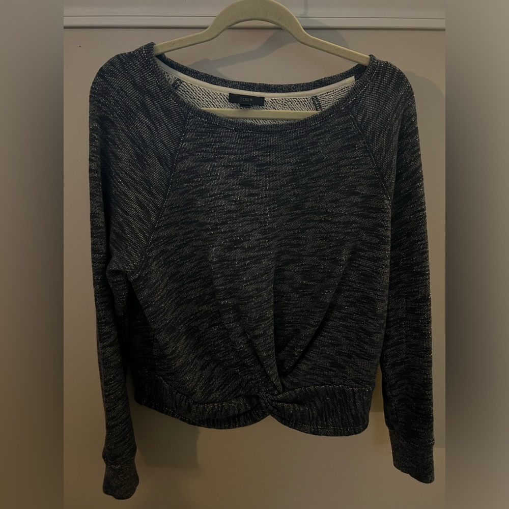 JCrew Tie Front Crewneck